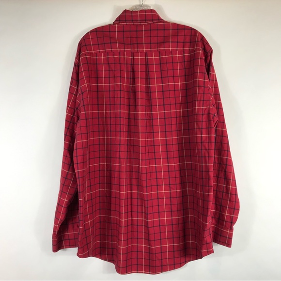 Brooks Brothers Shirt Button Down Red navy plaid Mens size Large 100% cotton - Picture 3 of 12